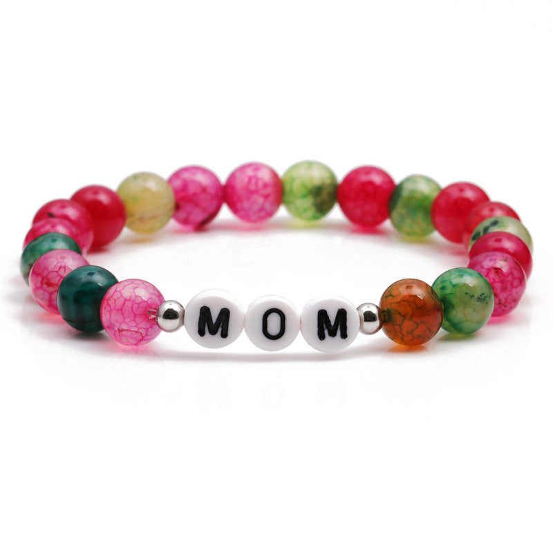 Venta al por mayor Pulsera de cuentas de ágata del día de la madre